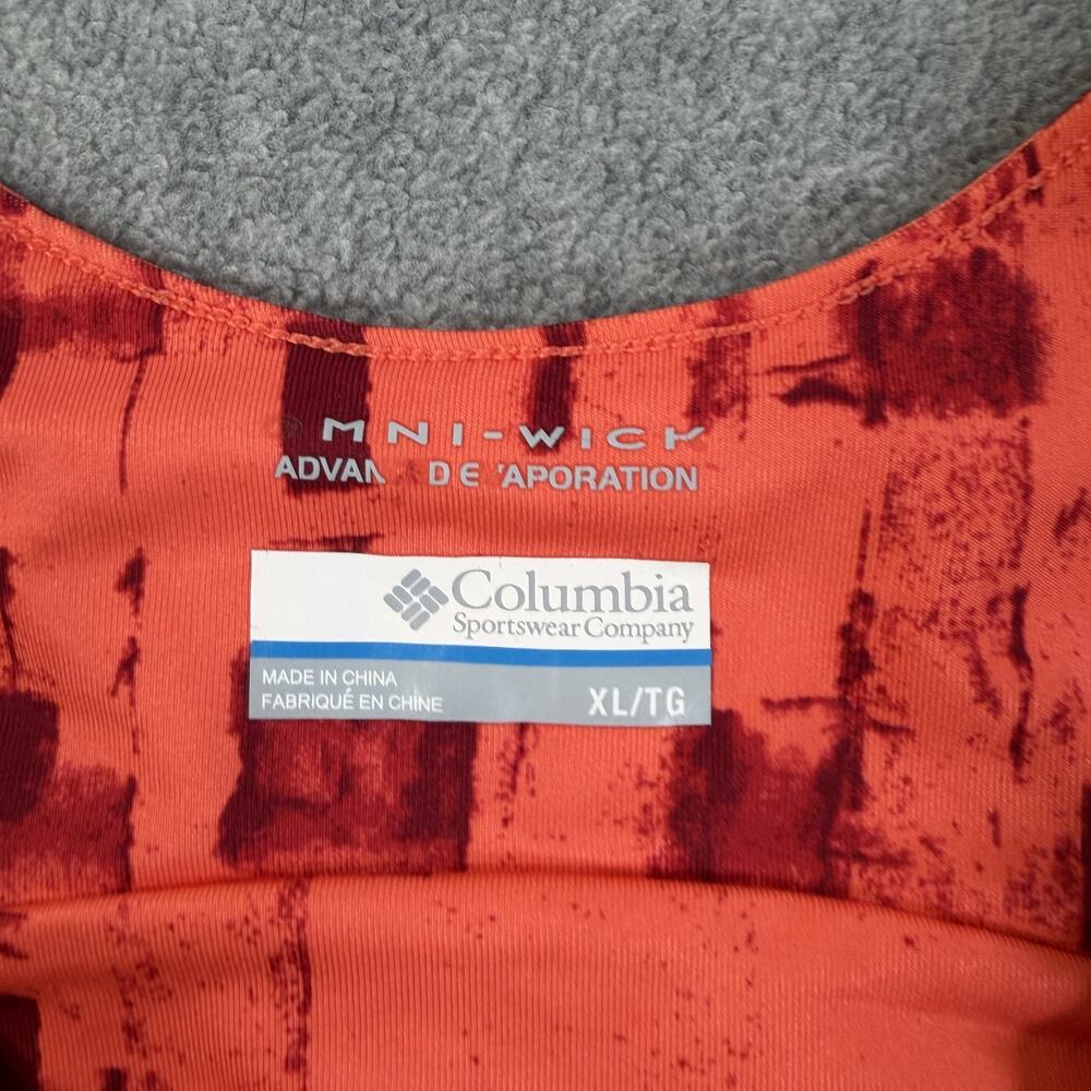 Columbia Omni-Wick Activewear Tank Top Women's XL Orange Red Abstract Athletic - Picture 3 of 11